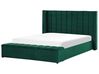 Zamatová posteľ s úložným priestorom 180 x 200 cm zelená NOYERS_834633