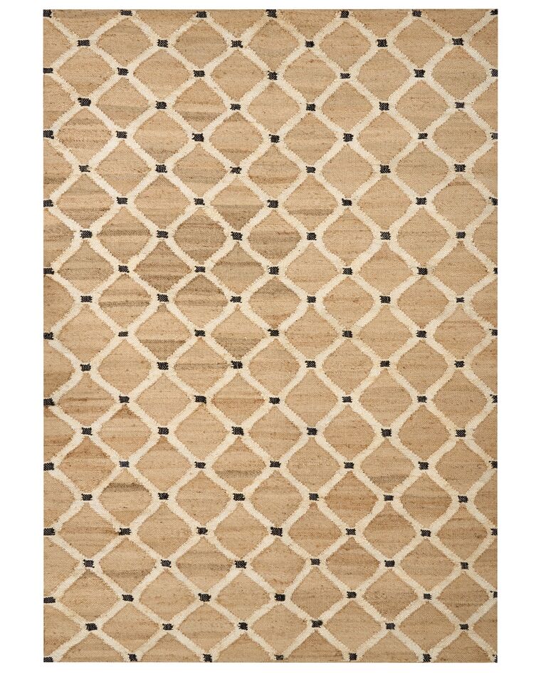 Teppich Jute beige 160 x 230 cm geometrisches Muster Kurzflor KALEKOY_885081