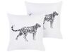 Set of 2 Cotton Cushions Animal Motif 45 x 45 cm White MARULA_854593