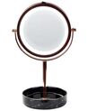 Kosmetikspiegel roségold / schwarz mit LED-Beleuchtung ø 26 cm SAVOIE_848162