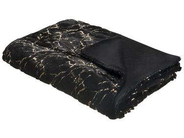Fekete ágytakaró 130 x 180 cm GODAVARI 