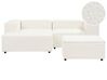 Right Hand 2 Seater Modular Boucle Corner Sofa with Ottoman White APRICA_908419