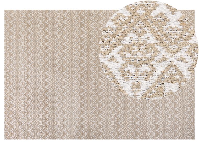 Teppich Jute beige 200 x 300 cm geometrisches Muster Kurzflor ATIMA_852789