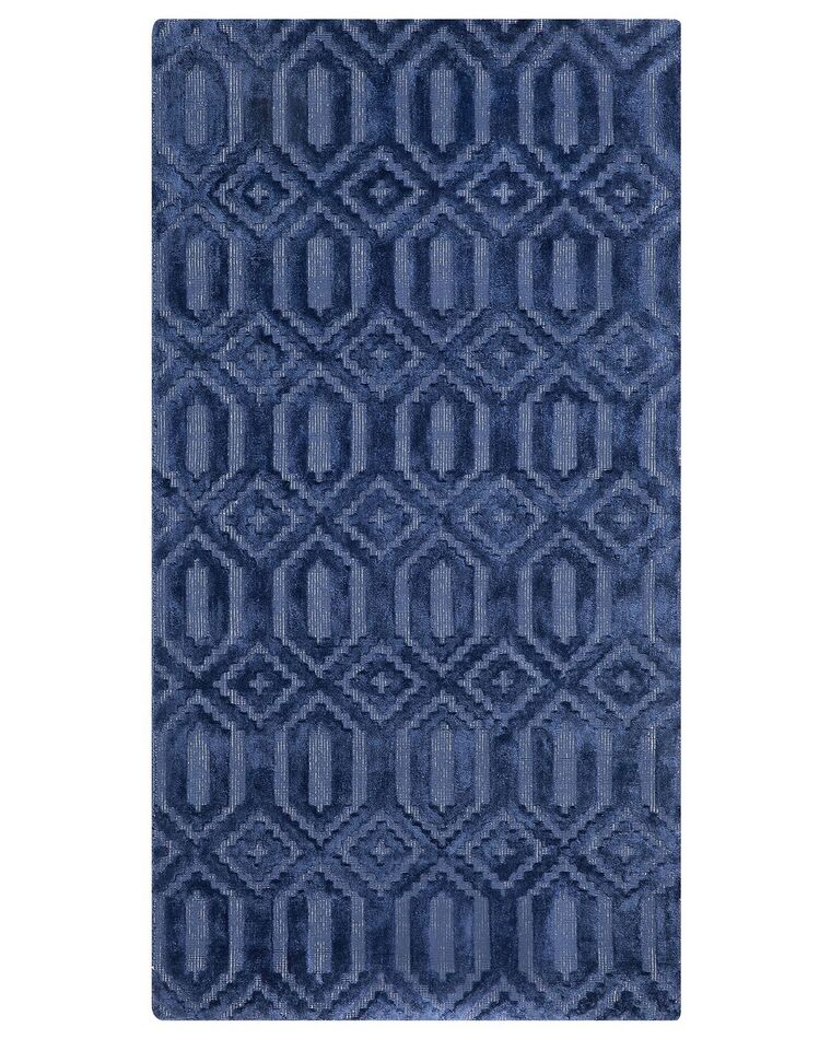 Viscose Rug 80 x 150 cm Navy Blue ADATEPE Beliani.at