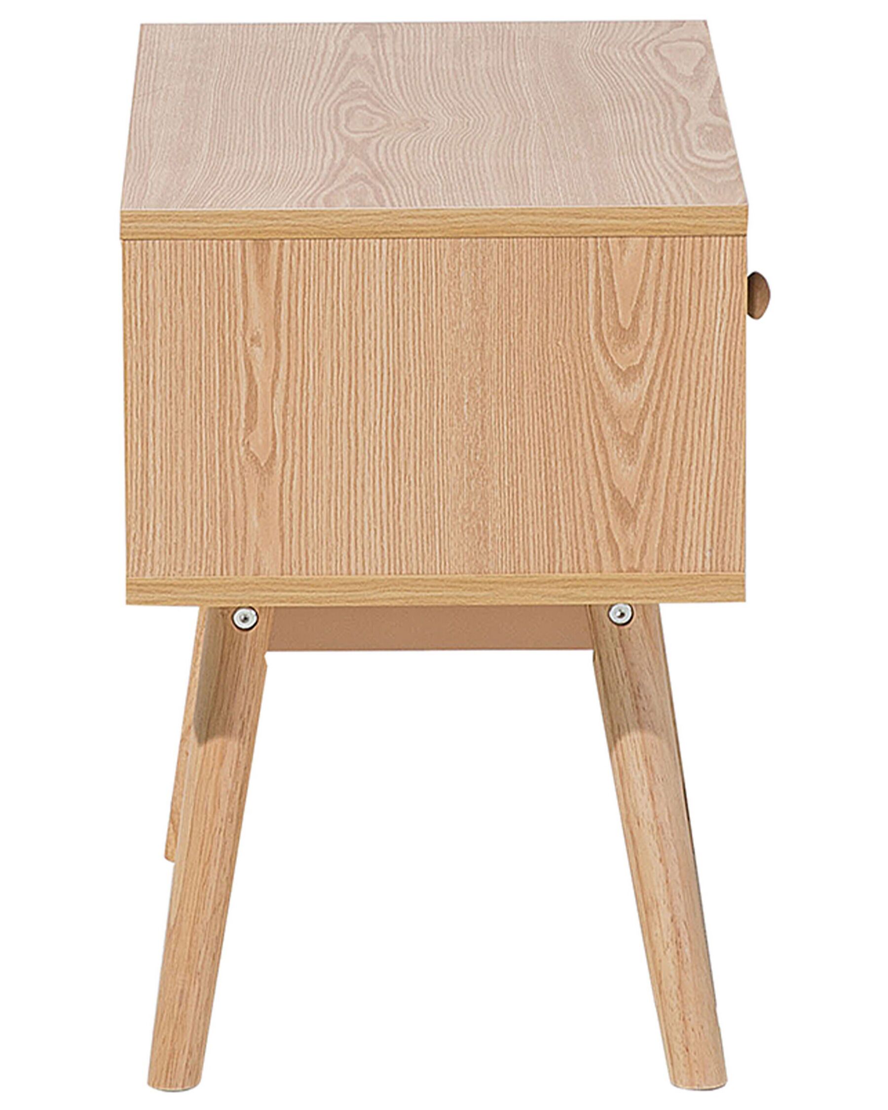 1 Drawer Bedside Table Light Wood ARVADA Beliani.co.uk