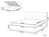 Zamatová posteľ s úložným priestorom 140 x 200 cm sivá LORIENT_827096