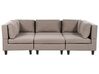 5-Seater Modular Fabric Sofa with Ottoman Brown UNSTAD_891288
