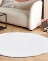 Kruhový koberec ⌀ 140 cm bílý DEMRE_738119