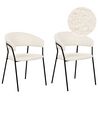 Set of 2 Boucle Dining Chairs Off-White MARIPOSA_884697