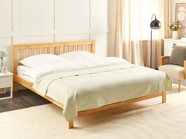 Cotton Bedspread 200 x 220 cm Beige MARAKA