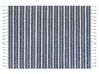 Outdoor Teppich dunkelblau / weiß 160 x 230 cm Streifenmuster Kurzflor BADEMLI_846576
