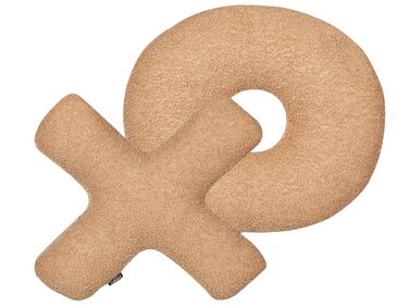 2 poduszki dekoracyjne litery teddy jasnobrązowe HESPERIS