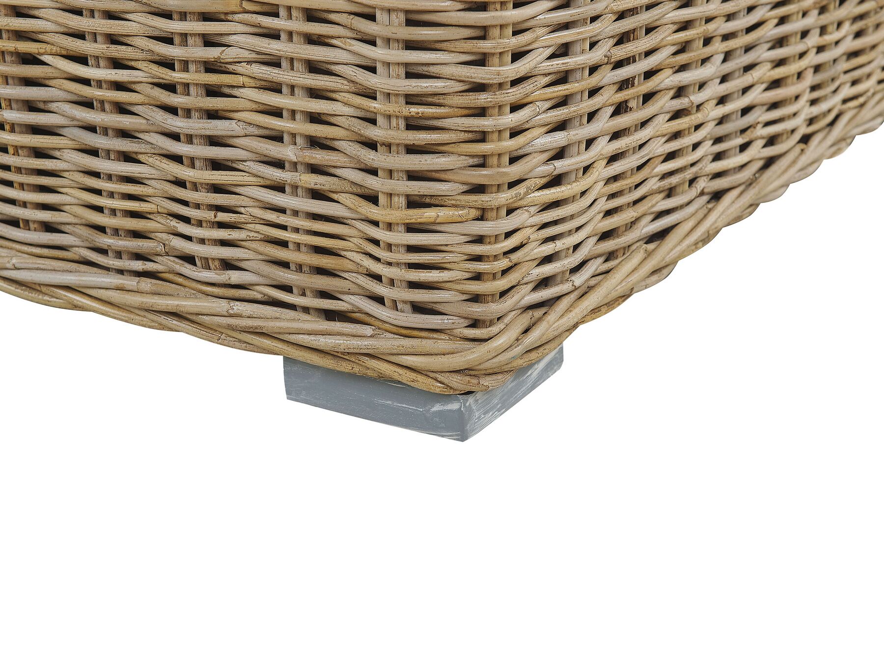 Gartensofa Rattan natürlich 2-Sitzer Auflagen cremeweiß ARDEA | ab