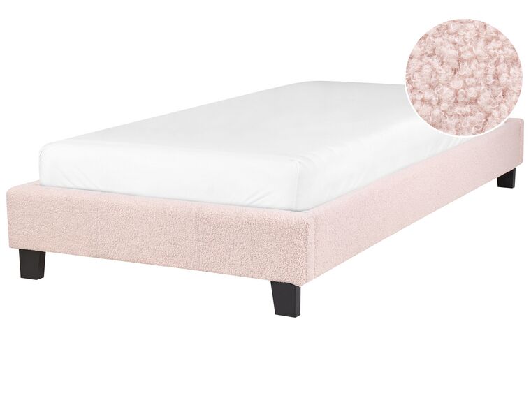 Boucle EU Single Bed Light Pink ROANNE_903069