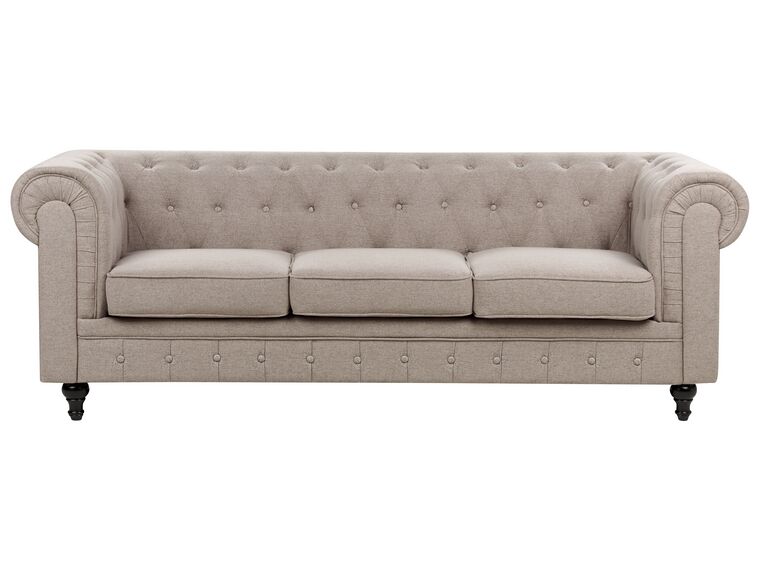 3 Seater Fabric Sofa Taupe CHESTERFIELD_912127