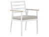 Zestaw 4 krzeseł ogrodowych biały z poduszkami beżowymi CAVOLI_818167