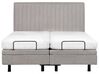 Fabric EU Super King Size Adjustable Bed Grey DUKE II_910618