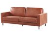 3 Seater Faux Leather Golden Brown SAVALEN_779196