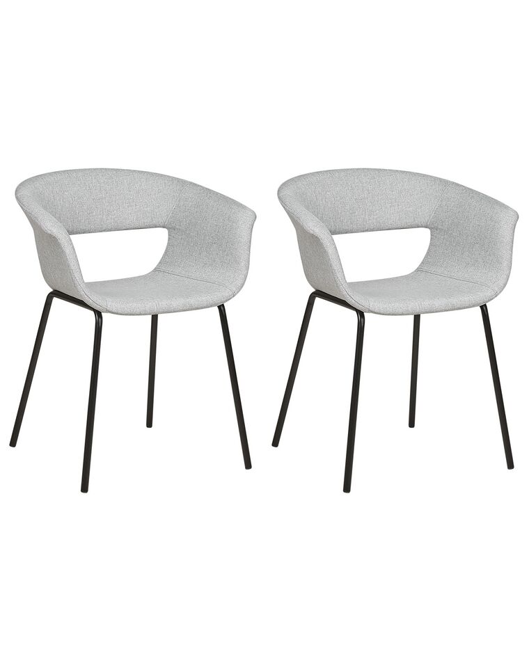 Set of 2 Fabric Dining Chairs Grey ELMA_884616