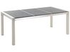 Conjunto de mesa com tampo triplo granito flameado preto 180 x 90 cm e 6 cadeiras creme GROSSETO_396123