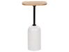 Stolik pomocniczy metalowy jasne drewno z białym OASIS_912804