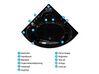 Bubbelhörnbadkar med LED-belysning190 x 150 cm svart TOCOA_781371