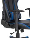 Krzesło biurowe regulowane ekoskóra czarno-niebieskie GAMER_738219