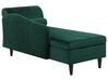 Chaise longue velluto verde smeraldo e legno scuro destra LUIRO_772130