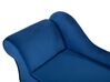 Chaise longue fluweel blauw linkszijdig BIARRITZ_733905