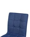 	Conjunto de 2 sillas de comedor de poliéster azul marino/madera clara BROOKLYN_696412