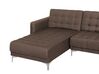 5 Seater U-shaped Modular Fabric Sofa Brown ABERDEEN_736583