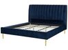 Łóżko welurowe 180 x 200 cm niebieskie MARVILLE_792235