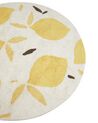 Round Cotton Area Rug ø 140 cm Light Beige and Yellow MAWAND_903873