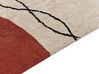 Bavlněný koberec 140 x 200 cm béžový/červený BOLAT_840001