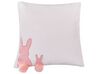 Lot de 2 coussin à motif lapin blanc / rose 45 x 45 cm PHLOX_798590