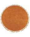 Teppich Baumwolle orange ⌀ 140 cm rund HALFETI_837556
