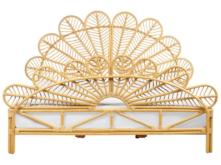 Lit Double En Rotin Naturel 160 X 200 Cm Tête De Lit Tressée En Acajou Salbris 74932222 Lit Double En Rotin Naturel 160 X 200 Cm Tête De Lit Tressée En Acajou Salbris 74932222