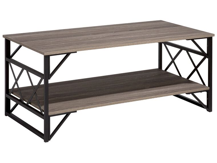 Mesa de centro madera oscura/gris pardo/negro 120 x 61 cm BOLTON_683854