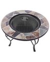 Feuerstelle mit Tisch schwarz Stahl Mosaik rund EREBUS_804668