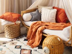 Viltti puuvilla oranssi 125 x 150 cm KHARI Viltti puuvilla oranssi 125 x 150 cm KHARI