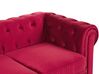 3 Seater Velvet Fabric Sofa Red CHESTERFIELD_778752