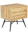 Sängbord med 1 låda ljust trä LUBOCK_860487