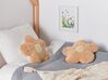 2 bawełniane poduszki dekoracyjne dla dzieci kwiaty 30 x 30 cm brzoskwiniowe SORREL_905984