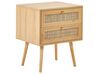 Rattan 2 Drawer Bedside Table Light Wood PEROTE_841272