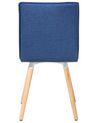 	Conjunto de 2 sillas de comedor de poliéster azul marino/madera clara BROOKLYN_696409