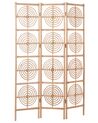 Folding Rattan 3 Panel Room Divider 117 x 180 cm Natural ALTAMURA_866441