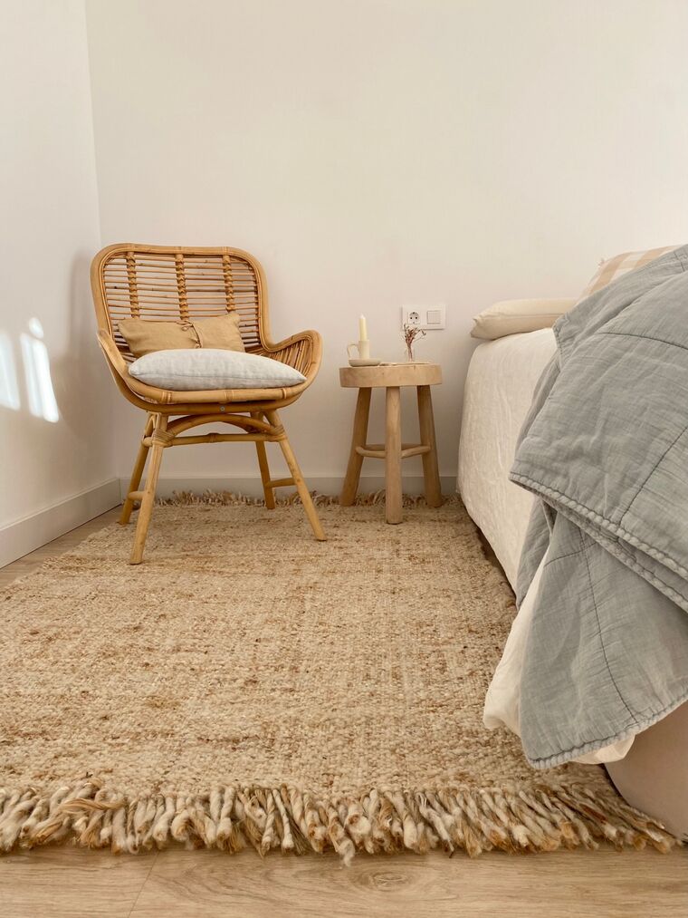 Decoleidenschaft rotan stoel, natuurlijk gelakt, comfortabele zithoogte 49 cm