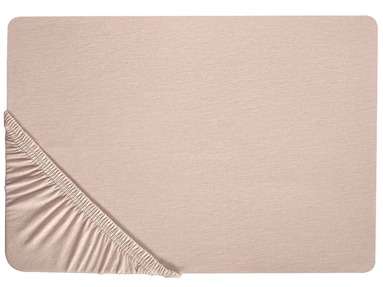 Drap-housse en coton 140 x 200 cm beige HOFUF_815880