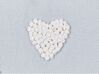 Coussin en coton brodé à motif de cœurs gris 30 x 50 cm GAZANIA_893175