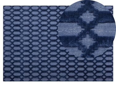 Teppich marineblau 140 x 200 cm Kurzflor CIZRE